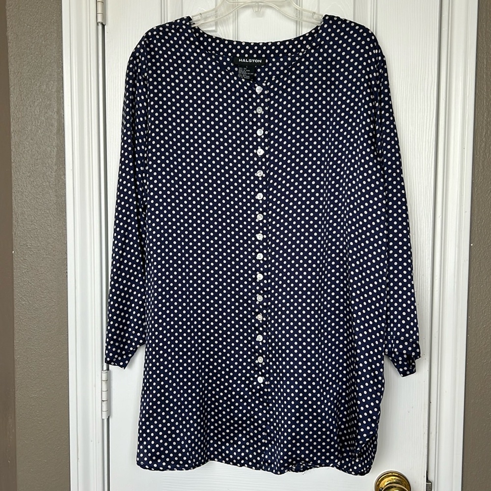 Vintage Halston Silk Pajama Top size L